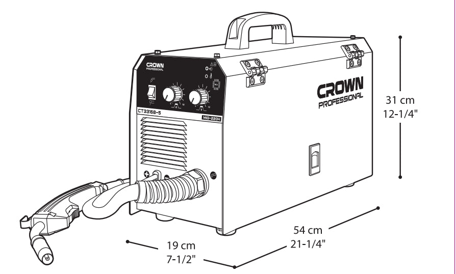 Poste à souder MIG à onduleur MIG / MMA 220 V, 140 A 5KG ;CROWN CT33168-5 Poste à souder MIG à onduleur MIG / MMA 220 V, 140 A 5KG ;CROWN CT33168-5