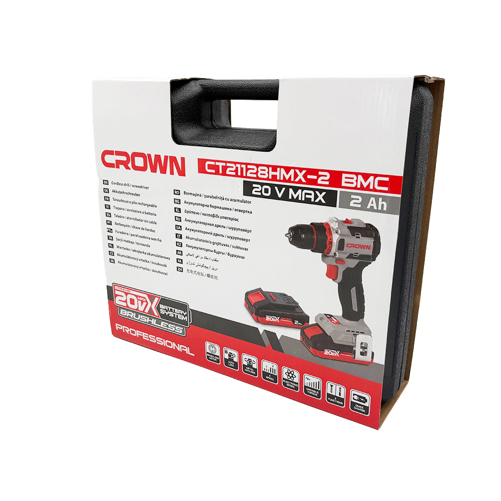 Visseuse et Perceuse sans fil avec 2 battery et charger 20V 2ah CROWN CT21128HMX-2 BMC Visseuse et Perceuse sans fil avec 2 battery et charger 20V 2ah CROWN CT21128HMX-2 BMC