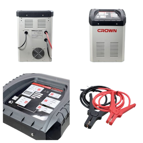 Chargeur de batterie numérique 1,2 kW, 12/24 V . 600 Ah, 200 A CROWN CT37036 Chargeur de batterie numérique 1,2 kW, 12/24 V . 600 Ah, 200 A CROWN CT37036