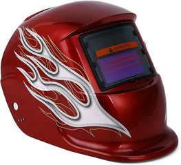 Masque de protection pour soudage à énergie solaire, rouge. hd pro