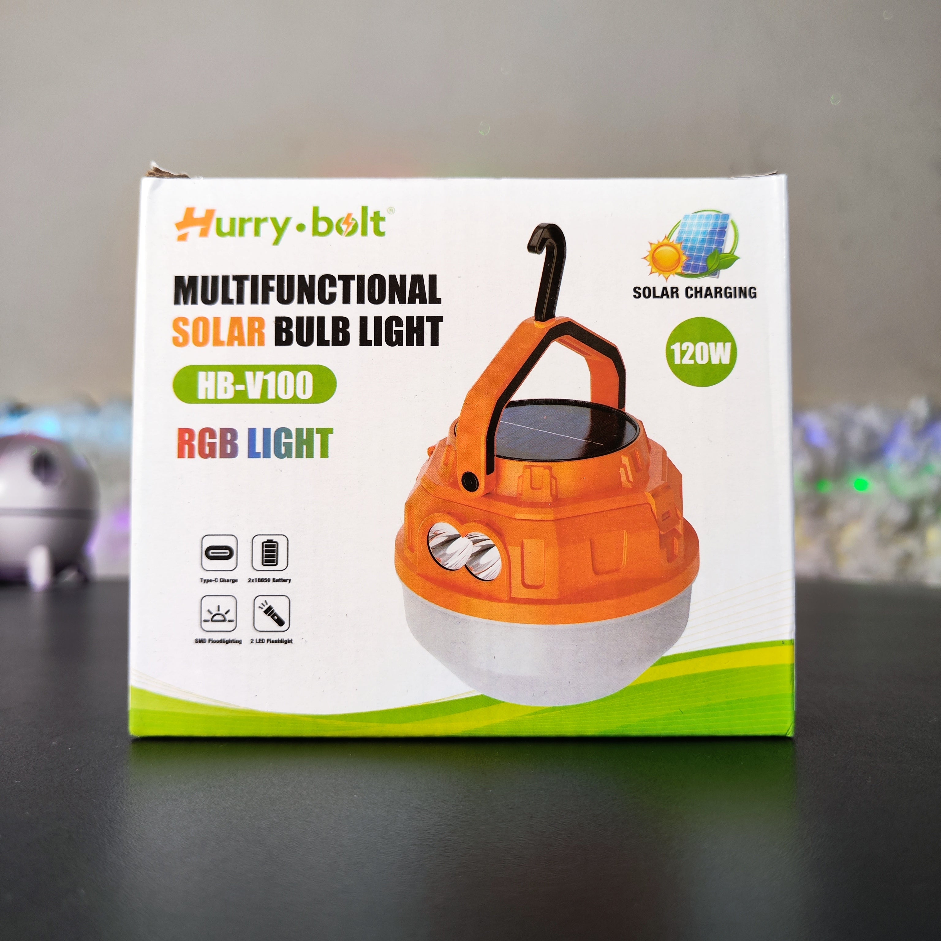 Lampe Solaire Rechargeable 120W Avec Panneau Solaire Et Batterie Remplaçable Idéale Pour Camping Et Urgences Hurry-bolt HB-V100 Lampe Solaire Rechargeable 120W Avec Panneau Solaire Et Batterie Remplaçable Idéale Pour Camping Et Urgences Hurry-bolt HB-V100