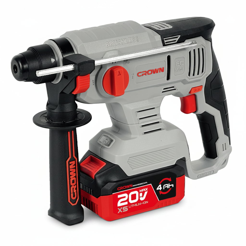 Marteau perforateur sans fil 20 V, 4Ah, 20 mm CROWN ; CT28010XS-4 BMC Marteau perforateur sans fil 20 V, 4Ah, 20 mm CROWN ; CT28010XS-4 BMC