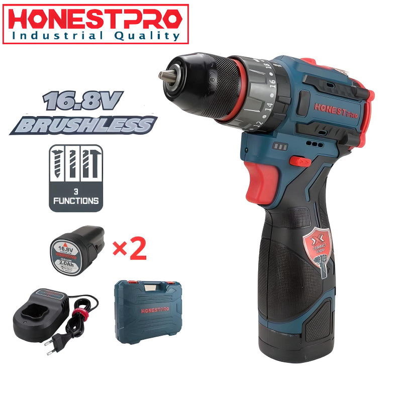 Visseuse perceuse 2 Batteries BRUSHLESS 16.8V HONESTPRO YAE2249 Visseuse perceuse 2 Batteries BRUSHLESS 16.8V HONESTPRO YAE2249