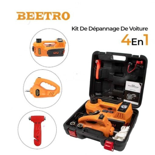 Coffret Cric électrique 5T + Boulonneuse + Compresseur Auto 8 pieces BEETRO BE0091 Coffret Cric électrique 5T + Boulonneuse + Compresseur Auto 8 pieces BEETRO BE0091