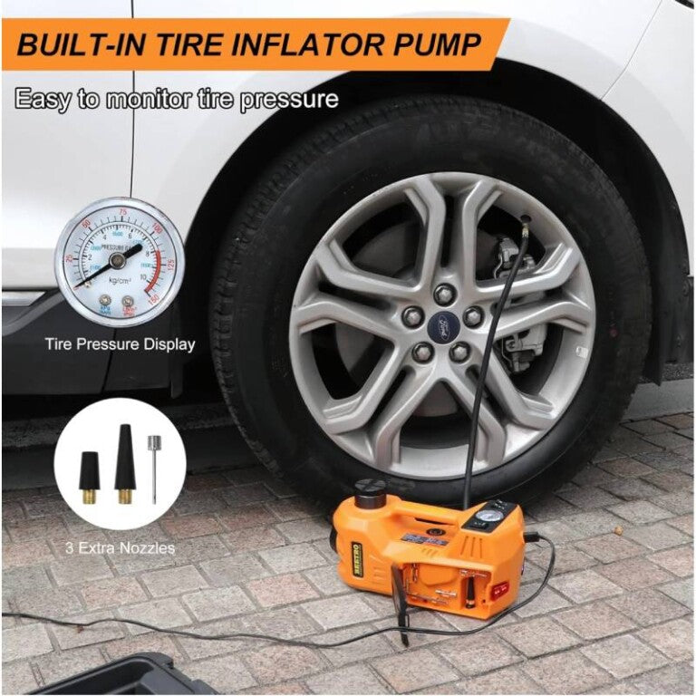 Coffret Cric électrique 5T + Boulonneuse + Compresseur Auto 8 pieces BEETRO BE0091 Coffret Cric électrique 5T + Boulonneuse + Compresseur Auto 8 pieces BEETRO BE0091