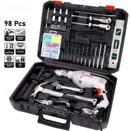 KIT CAISSE OUTILS 98pcs AVEC Perceuse 600W CROWN | CT10128