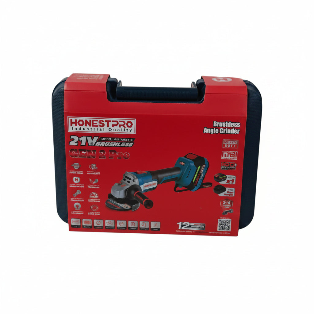 Meuleuse d’angle BRUSHLESS a batterie 21V 4.0ah HONESTPRO YAE6115 Meuleuse d’angle BRUSHLESS a batterie 21V 4.0ah HONESTPRO YAE6115