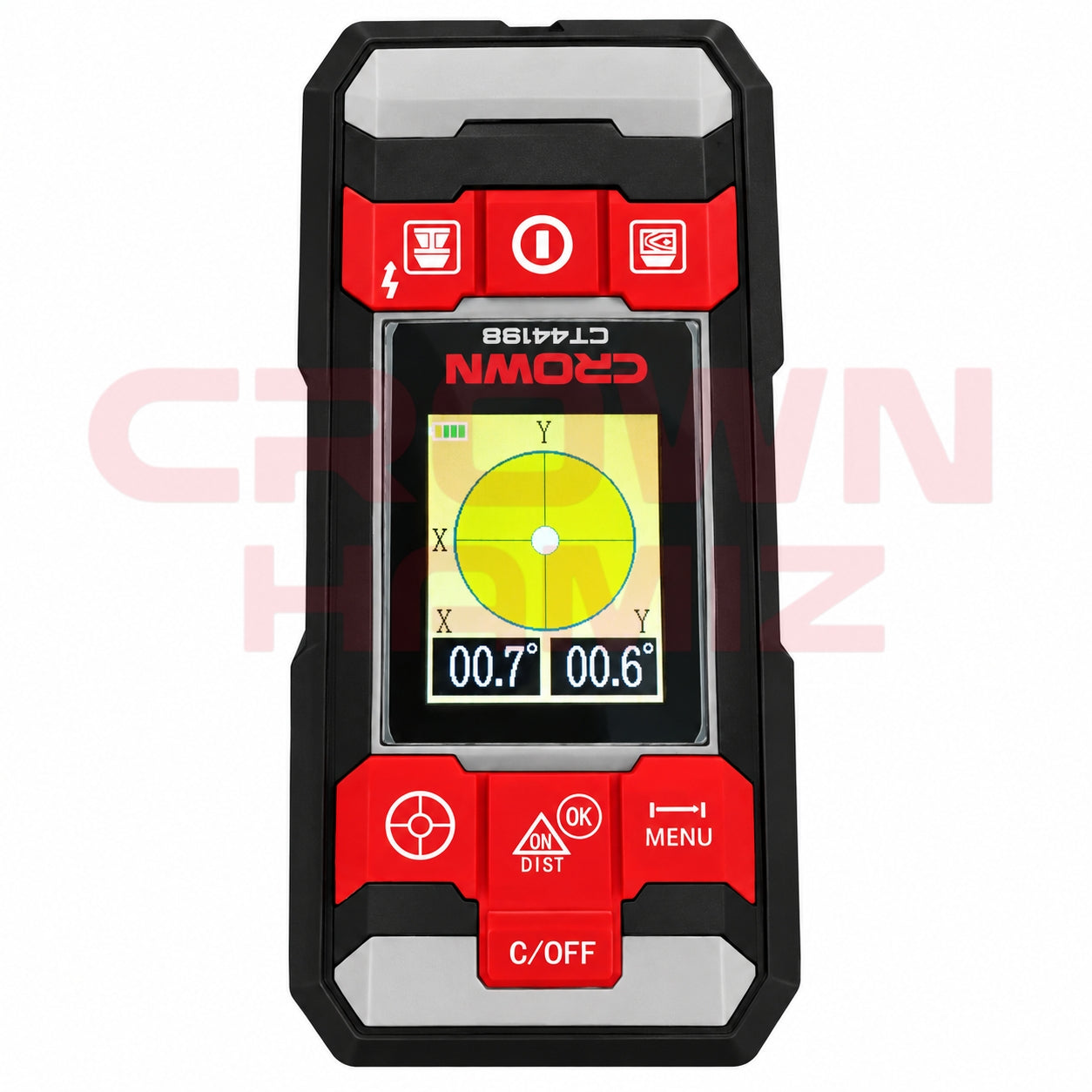 scaner détecteur metal et bois 100mm multifunction + niveau laser 2 lignes + metre laser CROWN CT44198TB scaner détecteur metal et bois 100mm multifunction + niveau laser 2 lignes + metre laser CROWN CT44198TB