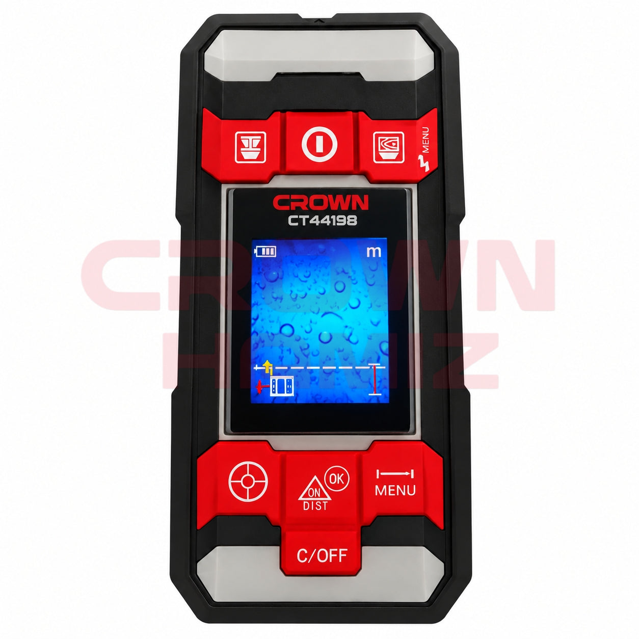 scaner détecteur metal et bois 100mm multifunction + niveau laser 2 lignes + metre laser CROWN CT44198TB scaner détecteur metal et bois 100mm multifunction + niveau laser 2 lignes + metre laser CROWN CT44198TB