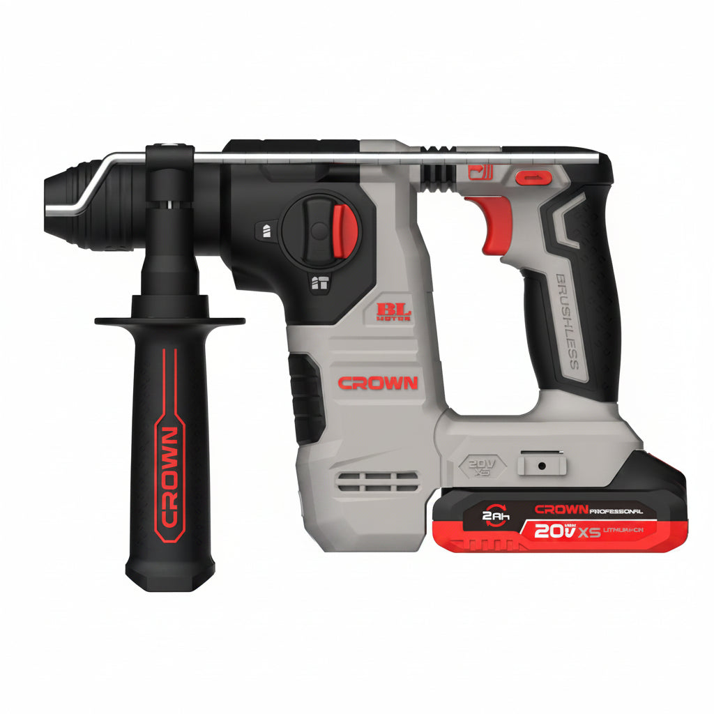 Marteau perforateur sans fil 20 V, 2 Ah, 16 mm CROWN ; CT28018XS Marteau perforateur sans fil 20 V, 2 Ah, 16 mm CROWN ; CT28018XS