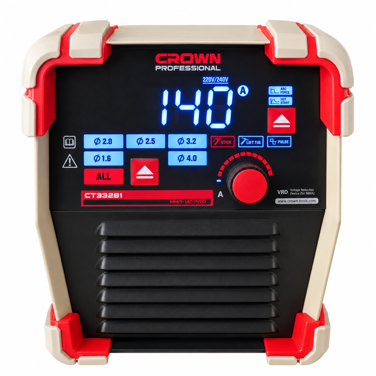 Poste à souder TIG MMA 140A CROWN CT33281 Poste à souder TIG MMA 140A CROWN CT33281