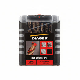 Jeu de foret 25 pcs hss cobalt ( 1mm a 13mm ) // ref: 745d DIAGER