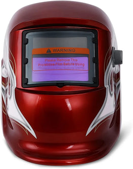 Masque de protection pour soudage à énergie solaire, rouge. hd pro