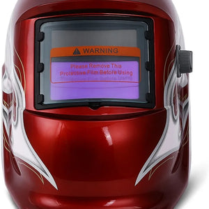 Masque de protection pour soudage à énergie solaire, rouge. hd pro