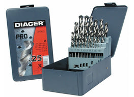 Jeu de foret 25 pcs hss pro( 1mm a 13mm ) // ref: 747d DIAGER