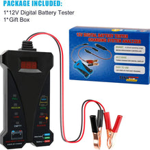 Testeur de batterie numérique 12 V, voltmètre, analyseur de système de charge d'alternateur avec écran LCD