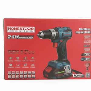 Visseuse & Perceuse Sans fil avec 2 Batterie et Chargeur 21V BRUSHLESS HONESTPRO YAE6120