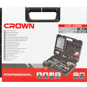 Visseuse 12v 1 batterie+ 126 pcs CROWN