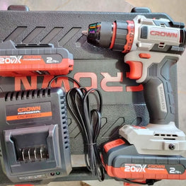 Visseuse perceuse brushless sans fil 20V 2 batteries 2,0Ah Crown Réf: CT21131XMS-2