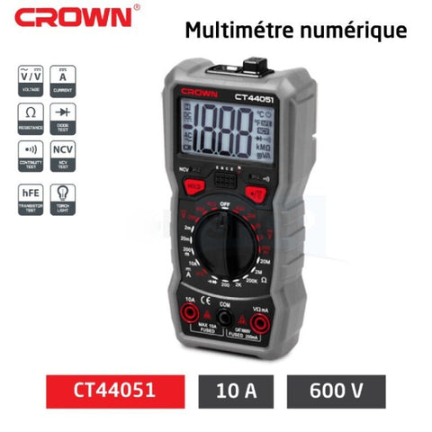 MULTIMETRE DIGITAL 600V CROWN | CT44051