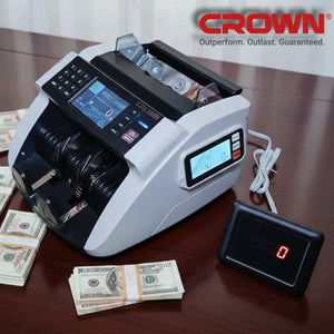 Compteuse de billet A CABELE avec détecteur faux billet CROWN CT44156
