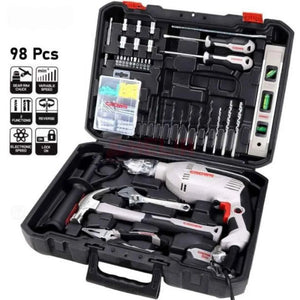 KIT CAISSE OUTILS 98pcs AVEC Perceuse 600W  CROWN | CT10128