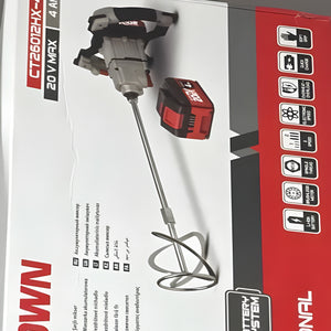 Mixeur sans fil CROWN Brushless   20 V, 4,0 Ah, 120 mm CT26012HX