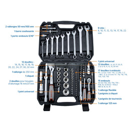 Kit Caisse a outils  82 Pcs CROWN CPHTS-XC82BA