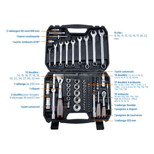 Kit Caisse a outils  82 Pcs CROWN CPHTS-XC82BA