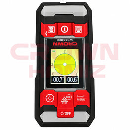 scaner détecteur metal et bois 100mm multifunction + niveau laser 2 lignes + metre laser CROWN CT44198TB