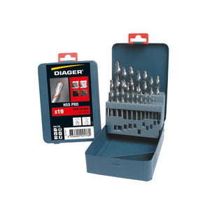 Jeu de foret 19 pcs hss pro ( 1mm a 10mm ) // ref: 745d DIAGER