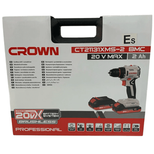 Visseuse perceuse brushless sans fil 20V 2 batteries 2,0Ah Crown Réf: CT21131XMS-2